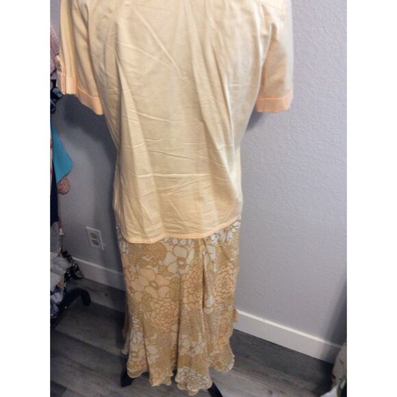 Geiger Collections Austria Size 38 100% Silk skirt Top Set Floral US 8 - Picture 9 of 12